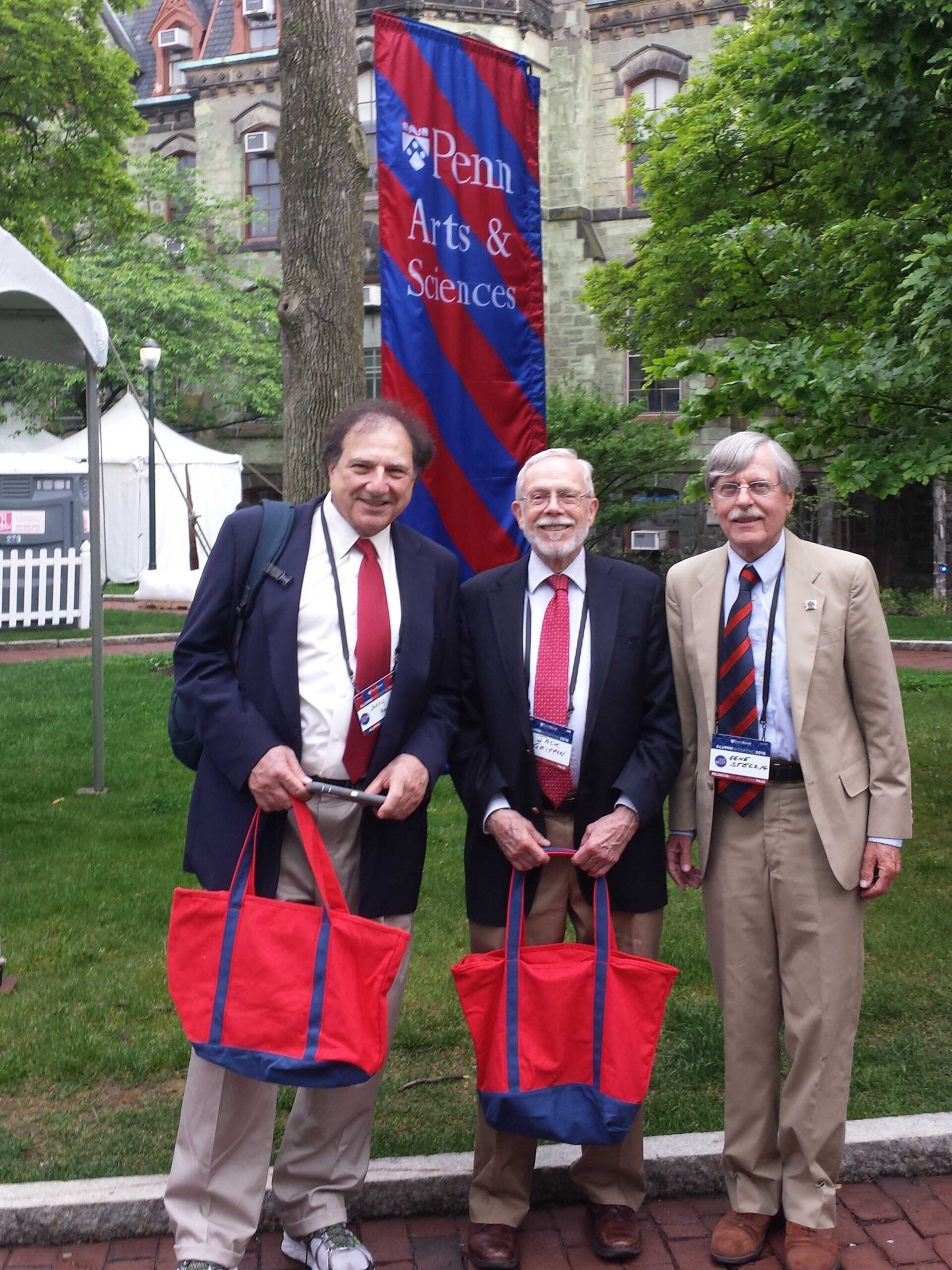 Gene with two friends at Penn for their 50th Class reunion, Class of 1966.