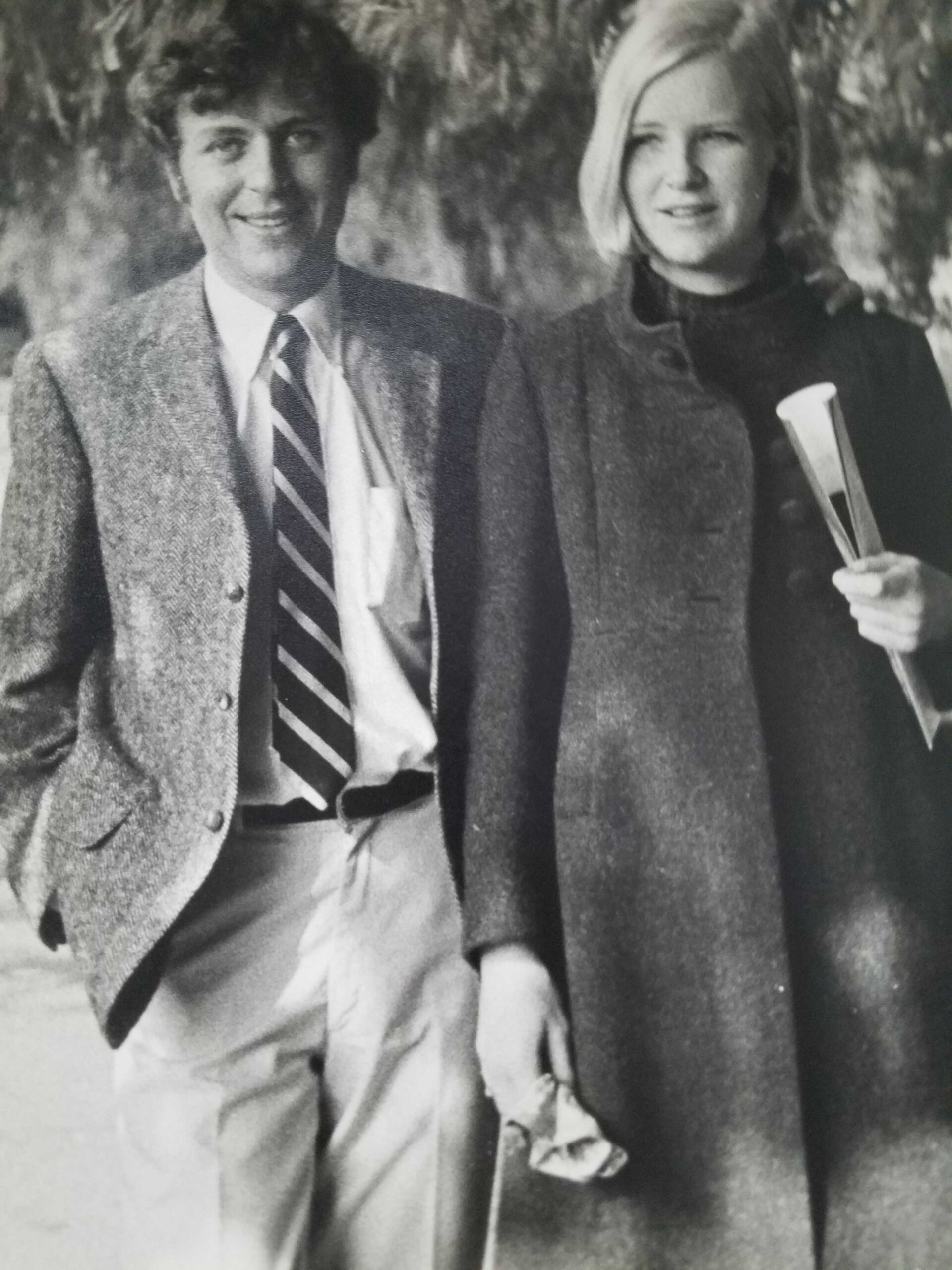Gene Stelzig in 1968 in England with his wife-to-be.