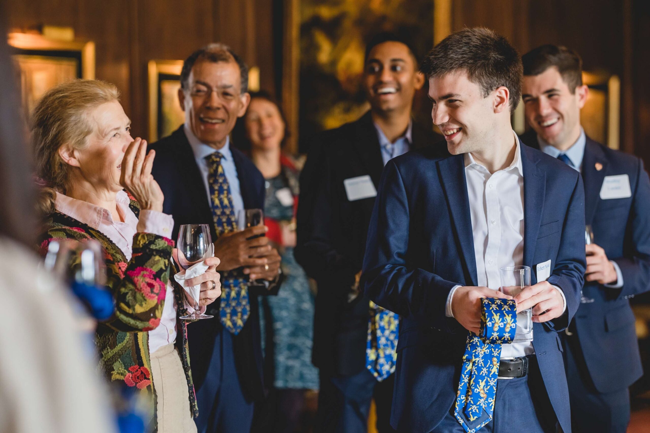 Rachel Thouron Vere Nicoll laughs with Scholars and Alumni at the 2022 welcome luncheon