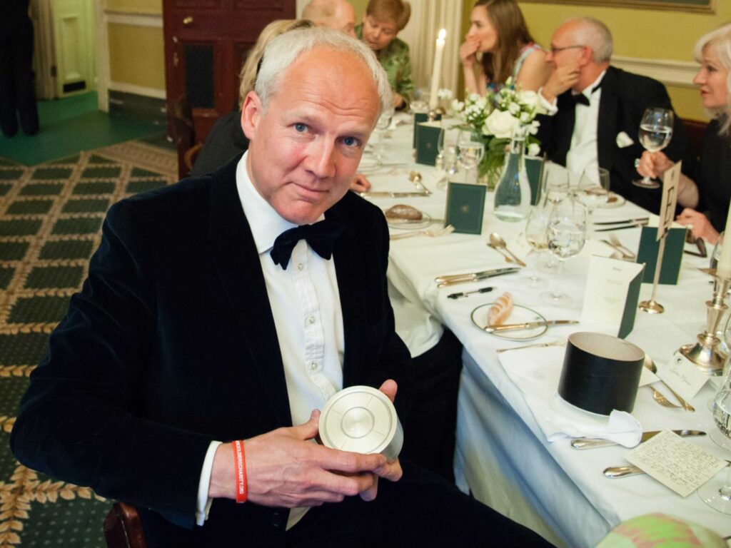 Justin after accepting the Royal Society of Literature's Ondaatje Award.